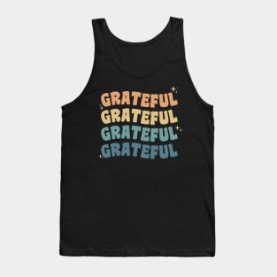 Grateful Retro Vintage Groovy Thanksgiving Tank Top